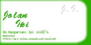 jolan ipi business card